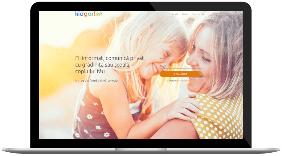 homepage view of kidgarten the social network for kindergartens